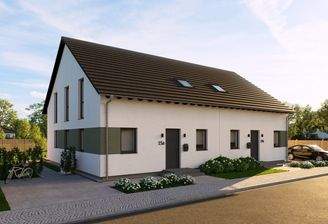 Moderne Doppelhaushälfte mit intelligenter Raumaufteilung und optimaler Grundstücksnutzung