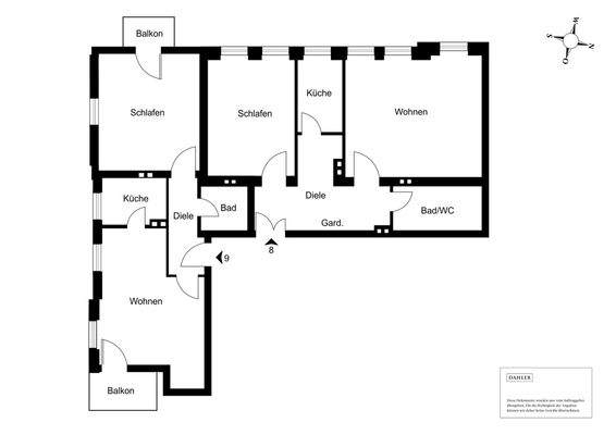 Etagengrundriss WE8 + WE9