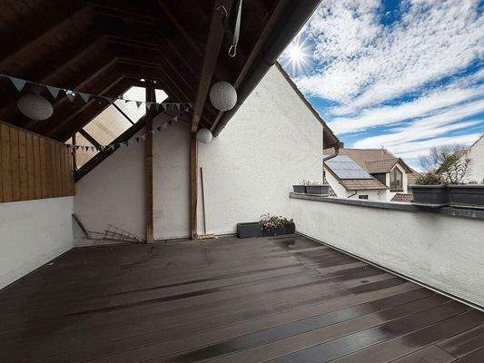 geschütze Dachterrasse