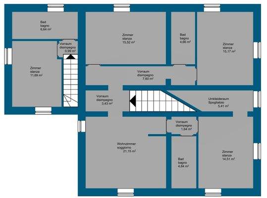 Grundriss Haus A 1. Stock