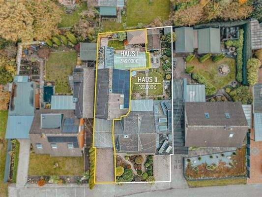 Die 2 Wohneinheiten aus der Vogelperspektive