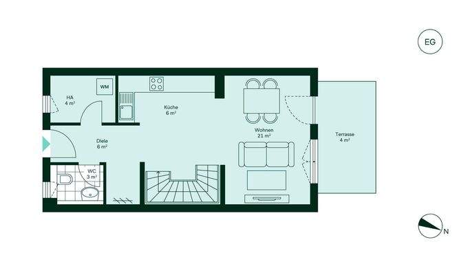 Geräumiges Erdgeschoss mit viel Stauraum