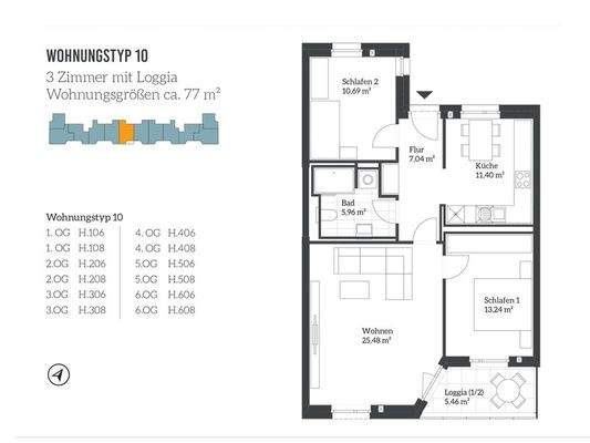 Grundriss Typ 10 WE 3.06