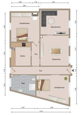 Grundriss Wohnung Erdgeschoss
