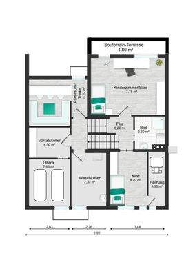 Grundriss Keller/Zwischengeschoß
