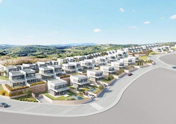 Sea-View Villas in a Complex near the Beach in Alicante Finestrat