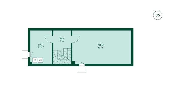 Zusätzlicher Stauraum im Untergeschoss