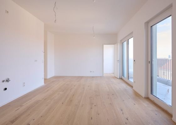 Wohnzimmer mit Küchenanschluss