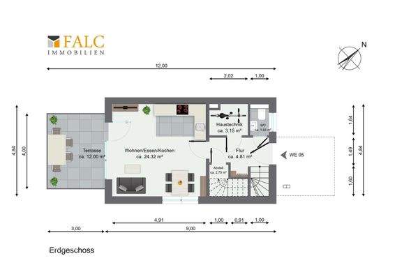 Grundriss Erdgeschoss WE05