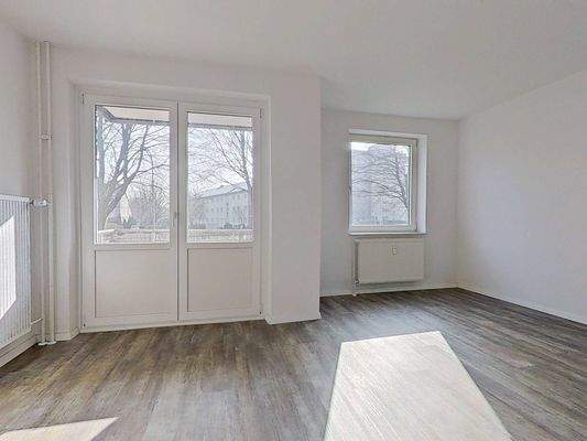 Ansicht II: Wohn- und Schlafzimmer