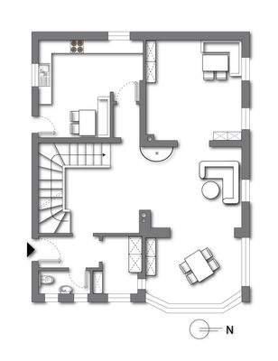 Grundriss Erdgeschoss (kein Maßstab - Details können abweichen)