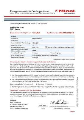Energieausweis Seite 1