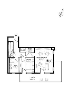 Penthouse-Maisonettewohnung Nr. 4 im Obergeschoss