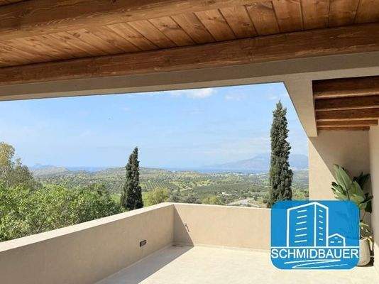 Kreta, Listaros: Moderne Villa mit Meer- und Bergblick, Gästewohnung und Pool zu verkaufen