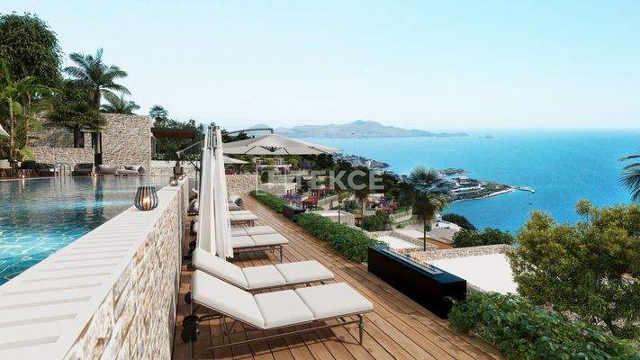 Sea View Properties in a Complex with Pool in Bodrum Turkey