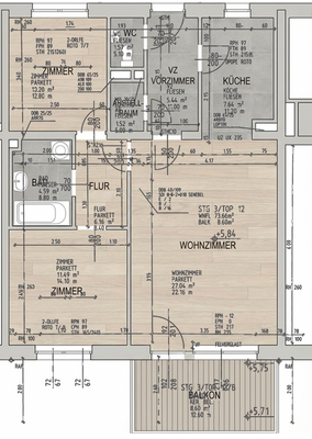 grundriss mit massen