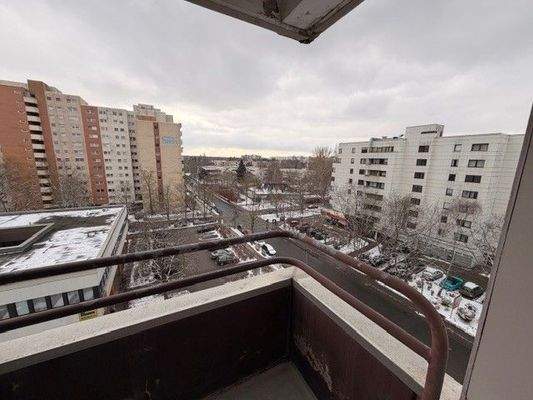 Aussicht vom Balkon im Winter