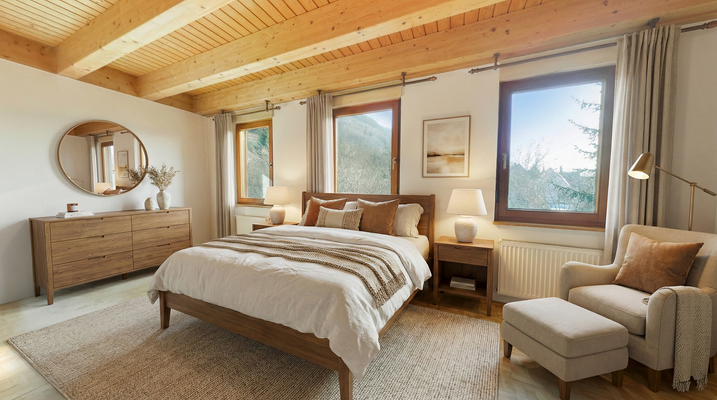 Schlafzimmer OG (Virtuell verändert und möbliert)