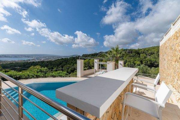 Views from the pool in villa in Costa d'en Blanes