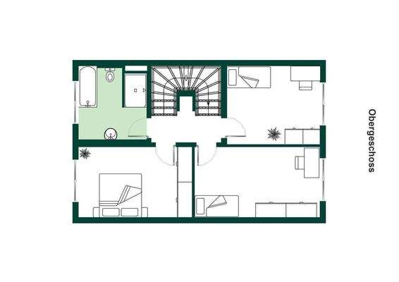 Grundriss Obergeschoss.