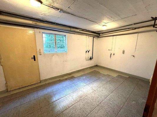 Waschküche mit Ausgang zum Garten