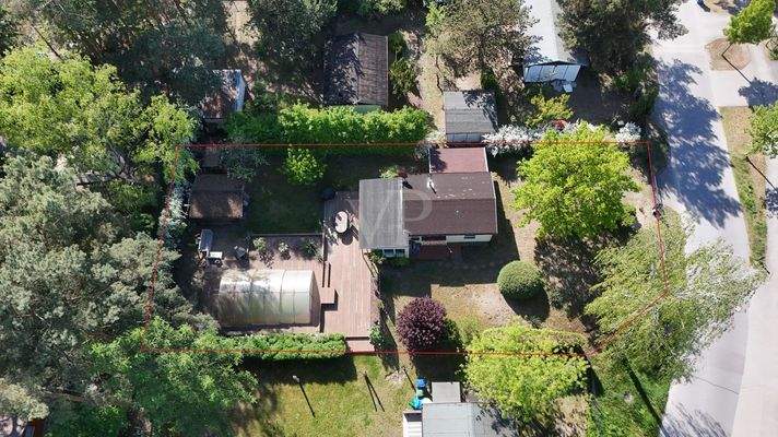 Drohnenfoto mit Teilungsentwurf