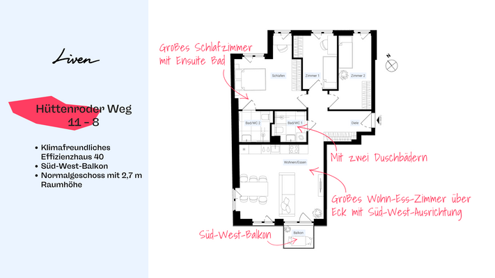 Grundriss mit 2x Dusche
