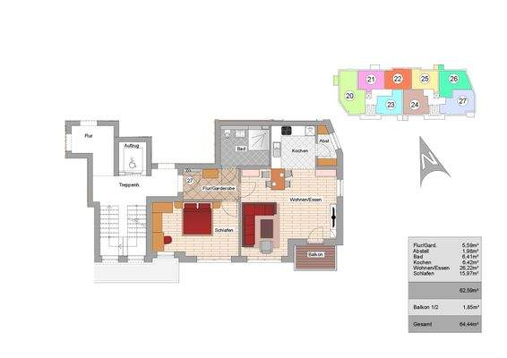 Grundriss Wohnung 27