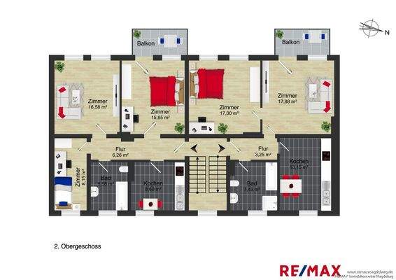 Grundriss Umfassungsstrasse 23 2.OG