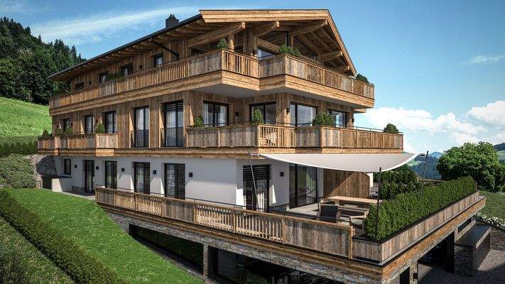 KITZIMMO-Luxuswohnungen in Top-Sonnen-Ruhelage kaufen - Immobilien Kirchberg.