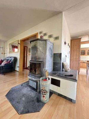 Specksteinofen im Wohn-/Ess...