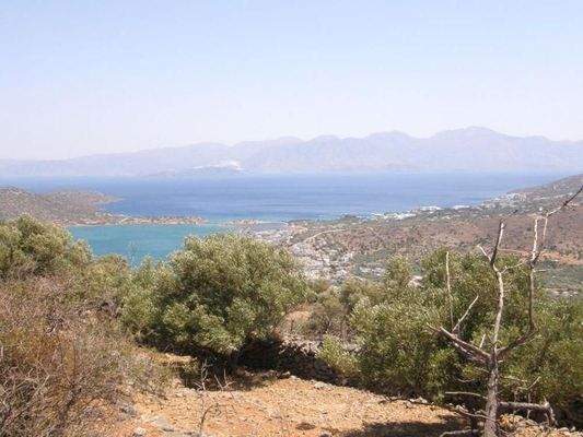 Kreta, Kato Pine: Bauland mit Panoramablick und Baugenehmigung zu verkaufen