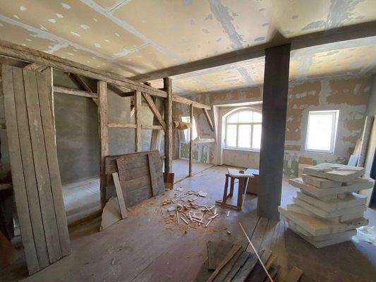 Noch nicht fertig gestellter Ausbau des Dachgescho