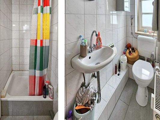 Badezimmer mit Dusche und WC