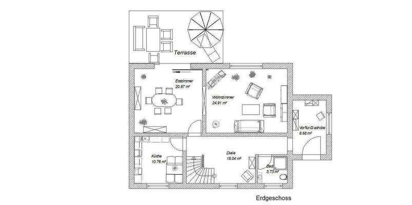Grundriss Erdgeschoss Haus 1