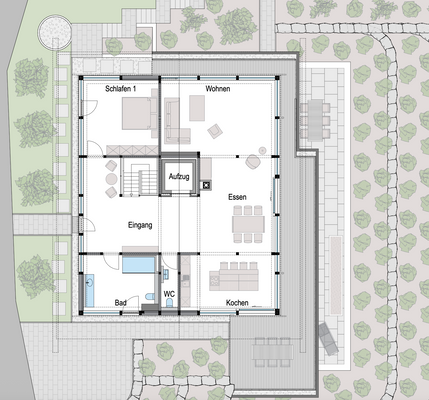 Beispielgrundriss Grundstück Leimen mit HUF Haus E