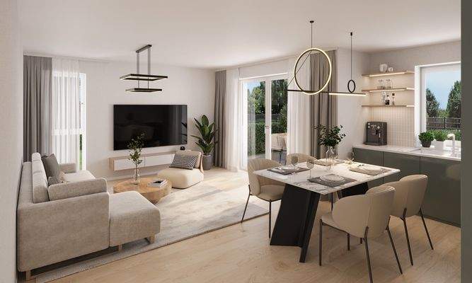 Visualisierung Wohn- & Esszimmer