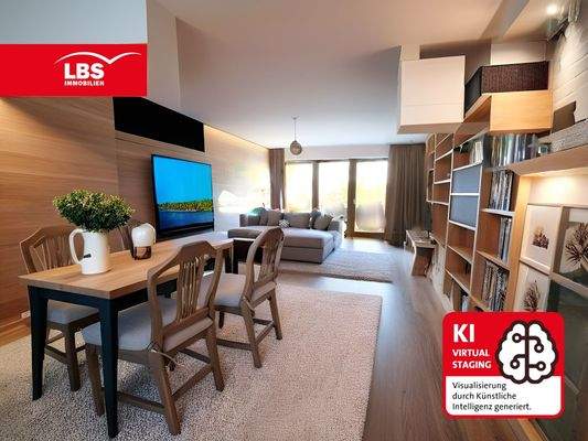 Wohn-Esszimmer mit Balkonzugang