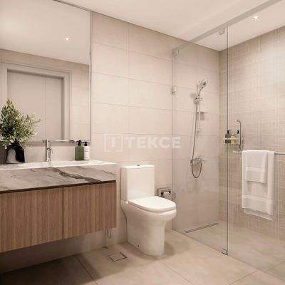 Flats in a Project with Lagoon Pool in Dubai Studio City