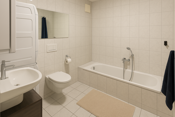 Badezimmer aufgeräumt inkl. Dusche & Wanne