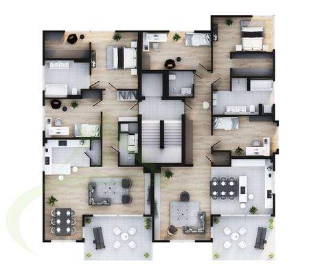 Grundrisse EG Wohnungen 1 und 2 