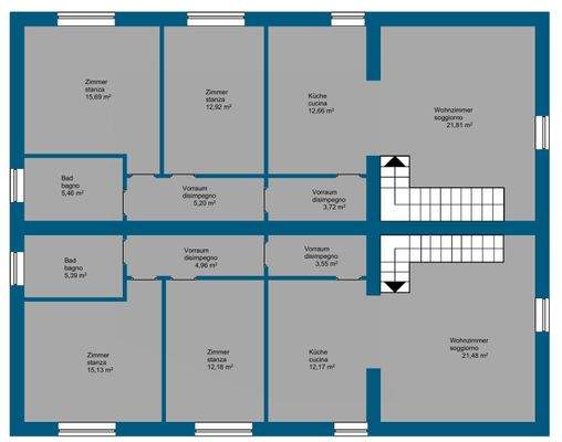 Grundriss Haus C 1. Stock