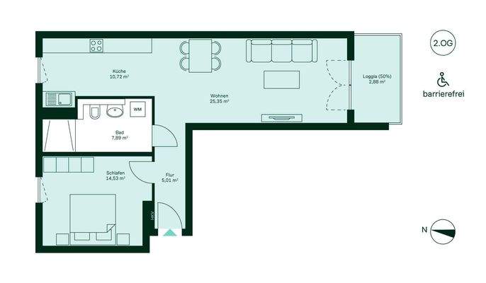 Grundriss der Eigentumswohnung WE172.