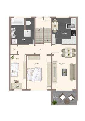 Aufteilung möbliert Vorschlag