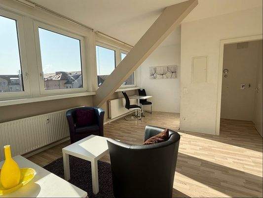 Wohnen mit Blick zum Abstellraum