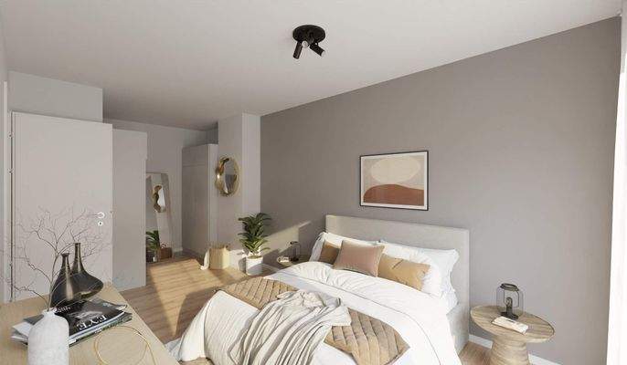 Helles und komfortables Schlafzimmer