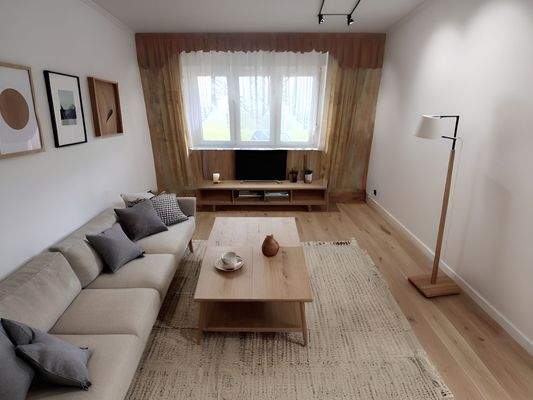 Wohnzimmerbeispiel Homestaging KI