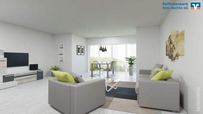 Visualisierung Whg. 7  Wohn-Essbereich