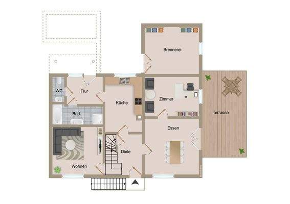 Erdgeschoss rechte Haushälfte