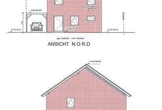 Ansichten Norden und Osten Bauzeichnung